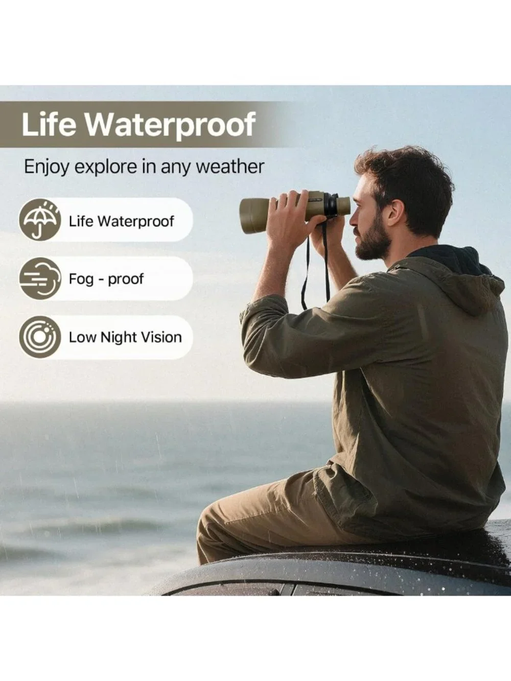 High-Powered 20x50 Waterproof Binoculars | Lightweight, Fog-Proof for Bird